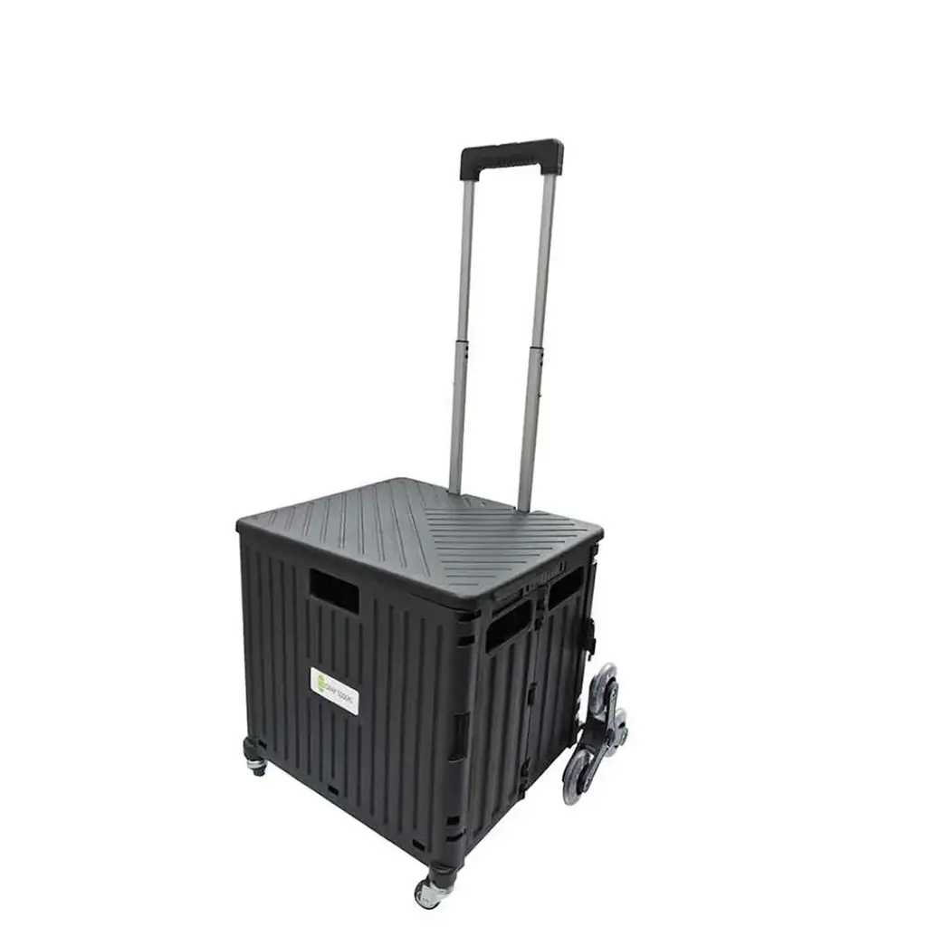Clever Spaces Stair Climber Foldable Trolley Cart w/ Lid