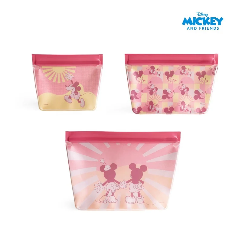 Zippies Lab Disney Reusable Stand-up Storage Bags Sampler Pack 3pc Set