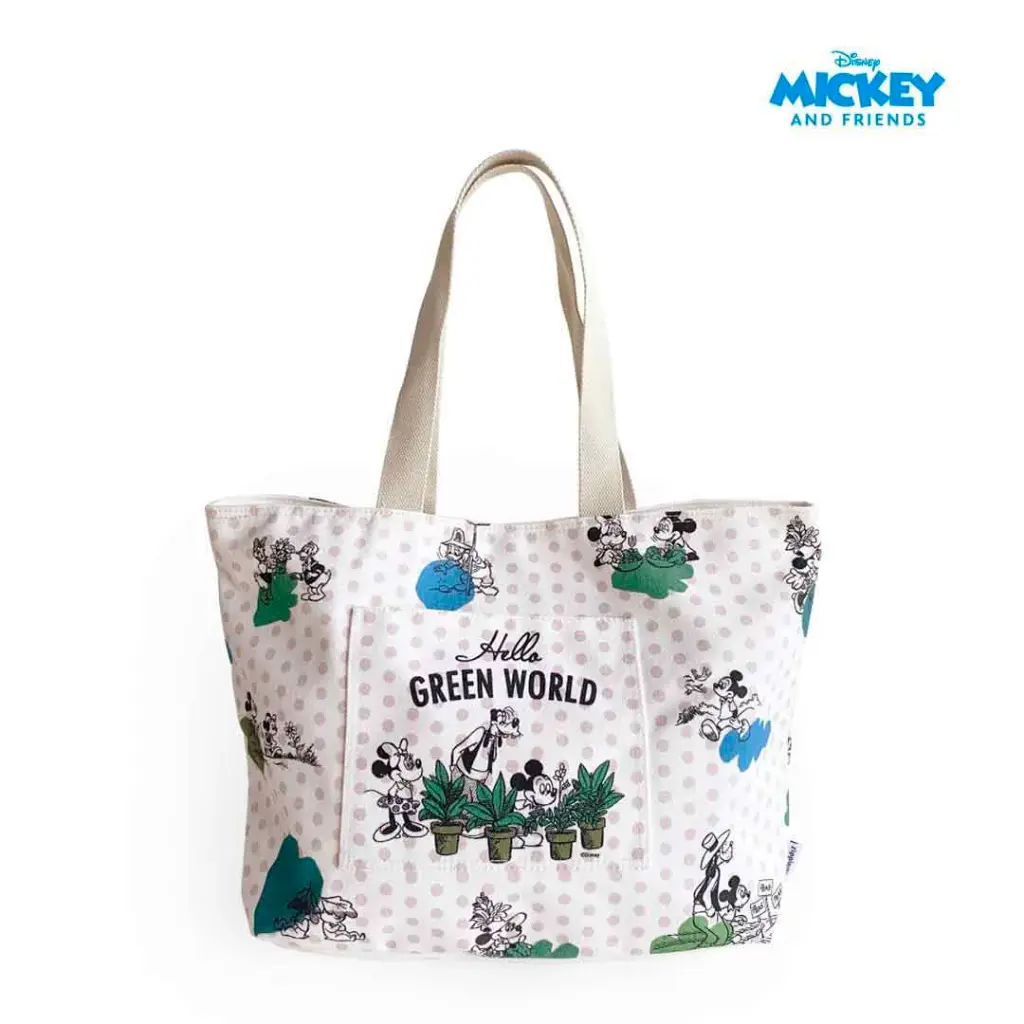 Zippies Lab Hello Green World Multi-pocket Tote Bag