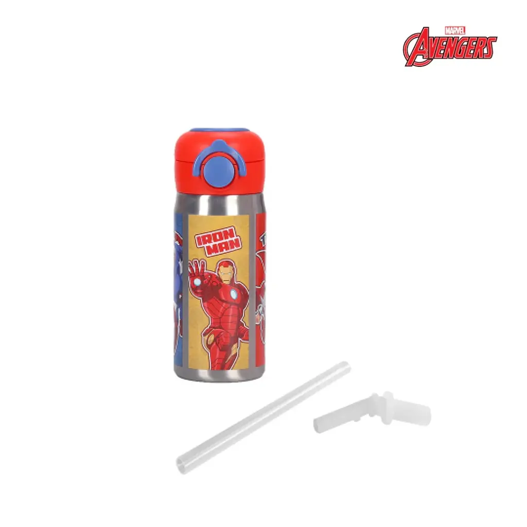 Marvel Kids Stainless Steel Insulated Water Bottle with Spout & Straw 354ml