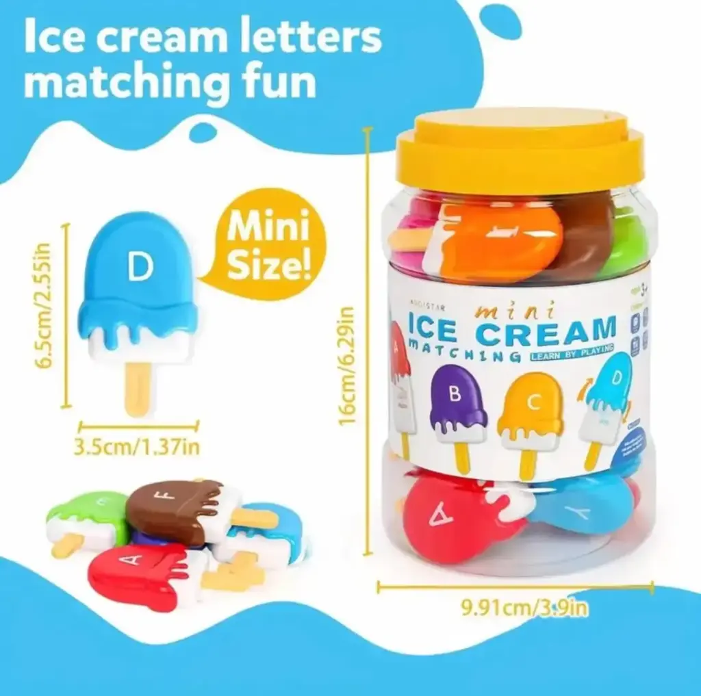 Mini Ice Cream Alphabet Matching Toy