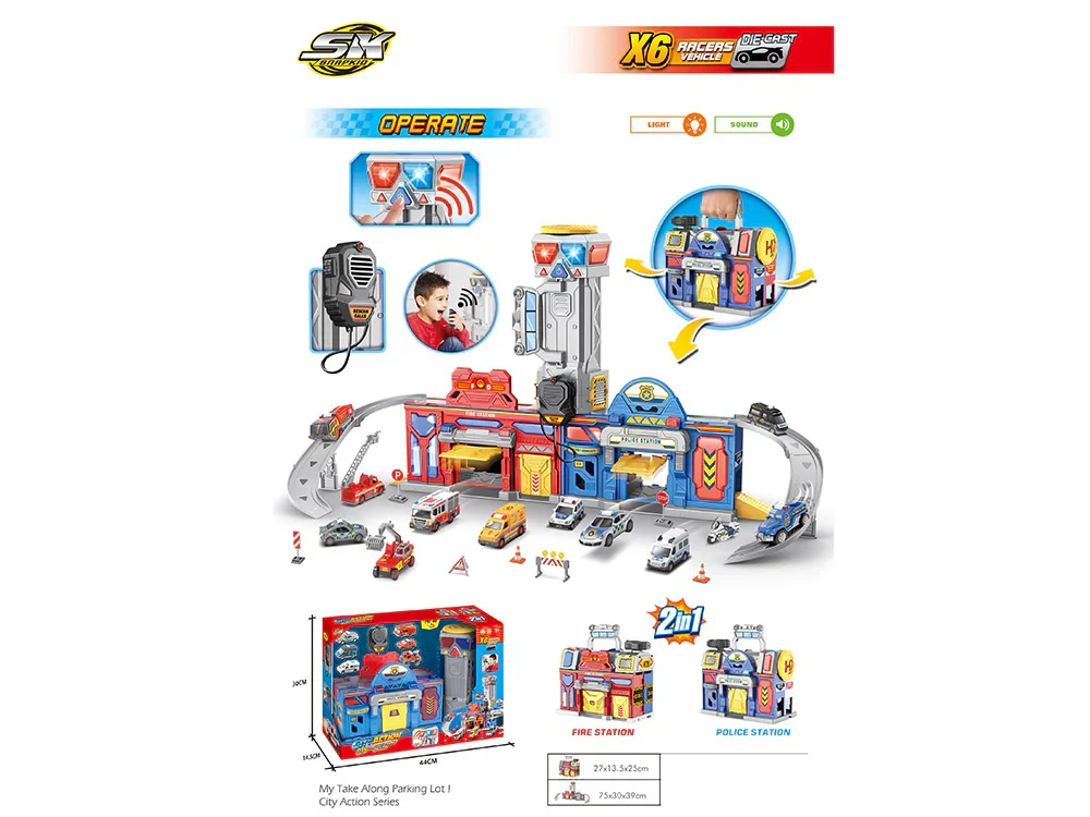 City Action My Take Along Station 2-in-1 Police & Fire Station - SALE ITEM