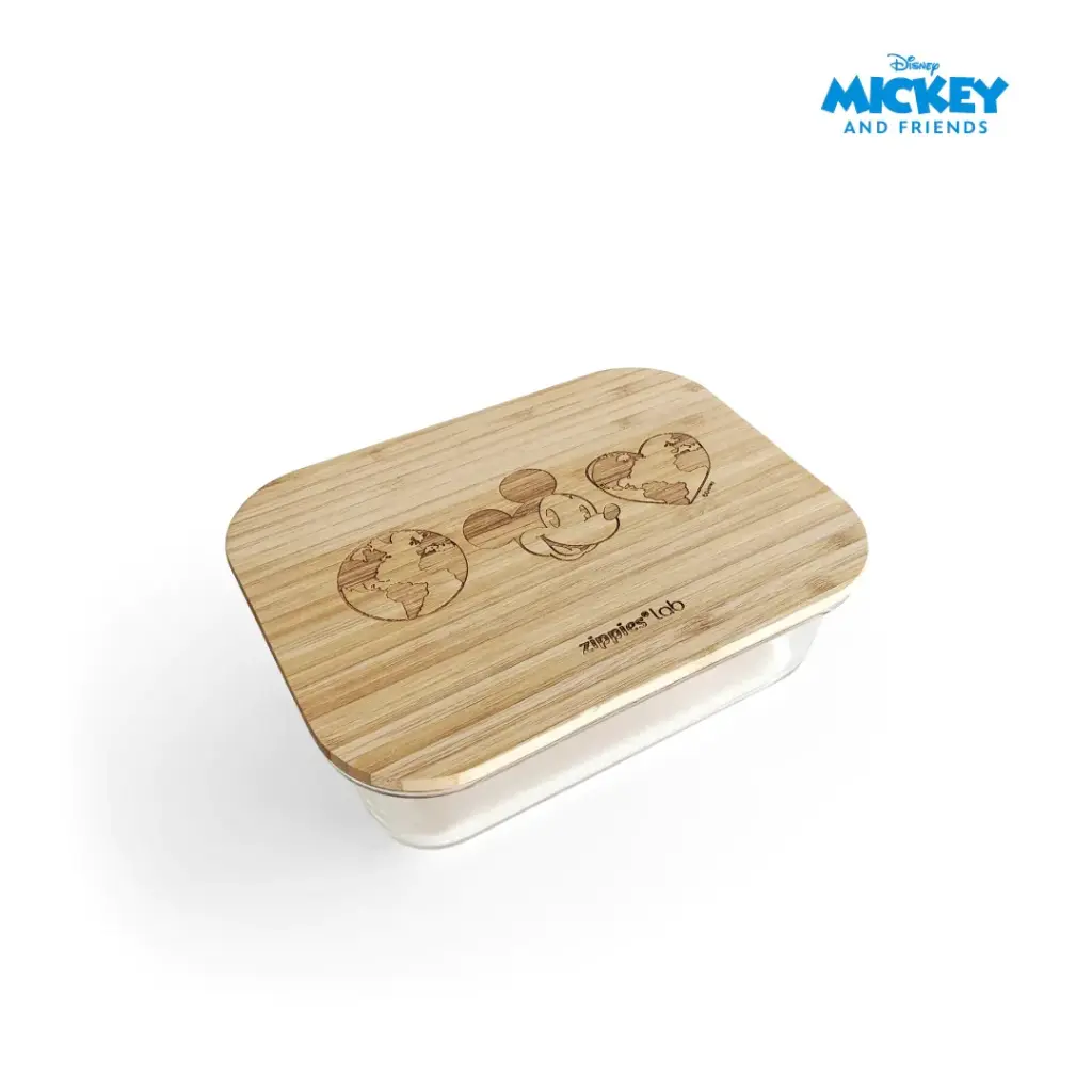 Disney Mickey & Friends High Borosilicate Glass Container 1.04L Rectangle - SALE ITEM