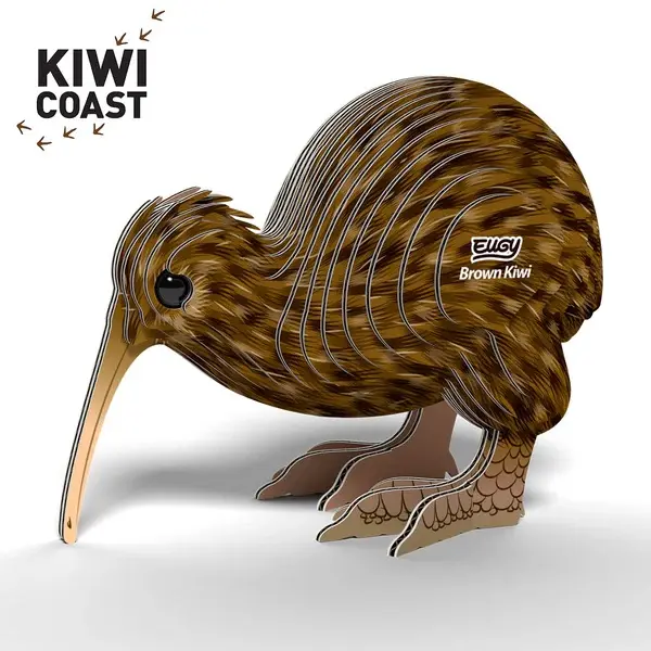 Eugy 3D Cardboard Model Kit - Brown Kiwi
