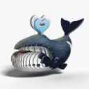 Eugy 3D Cardboard Model Kit - Bowhead Whale