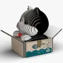 Eugy 3D Cardboard Model Kit - Cat Tuxedo