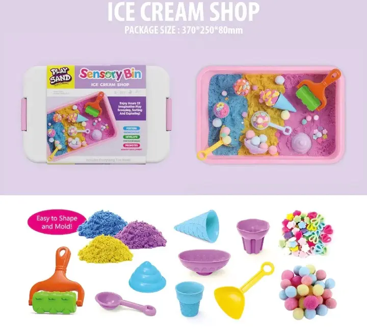 Play Sand Sensory Bin - Ice Cream Shop