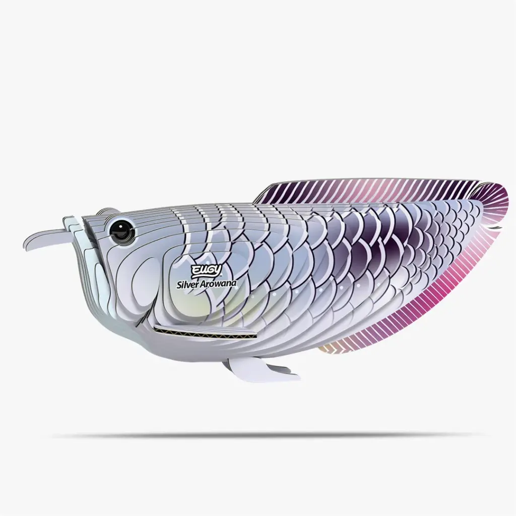 Eugy 3D Cardboard Model Kit - Silver Arowana