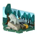 Halftoys 3D Magnetic Puzzle Toy Diorama Set- Forest Friends Wolf 