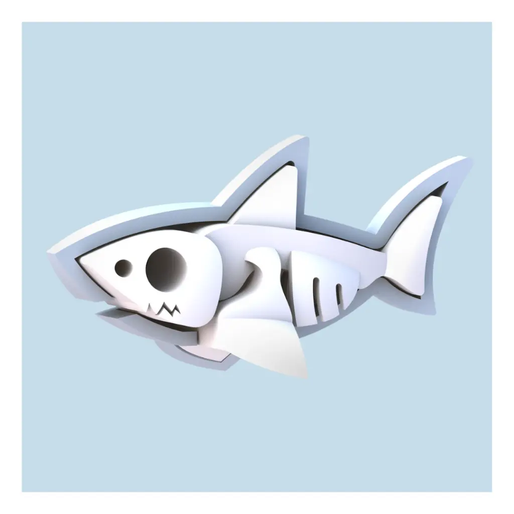 Halftoys 3D Magnetic Puzzle Toy Diorama Set- Ocean Friends White Shark