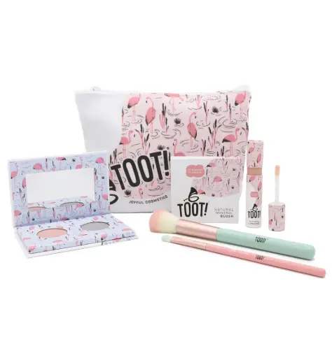 TOOT! Flamingo Kiss Natural Makeup Gift Set