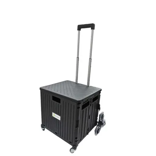 Clever Spaces Stair Climber Foldable Trolley Cart w/ Lid