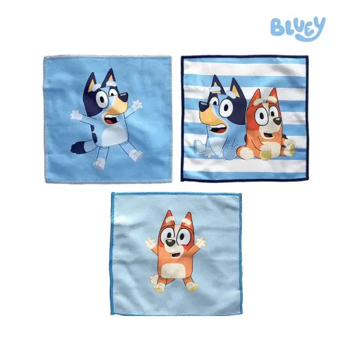 Bluey Microfiber Face Towel 3pc Set (Various Designs)