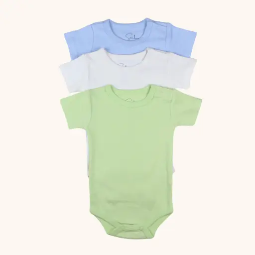Stitcharoo Kids 3-Pack Short-Sleeve Shoulder-Snap Bodysuit