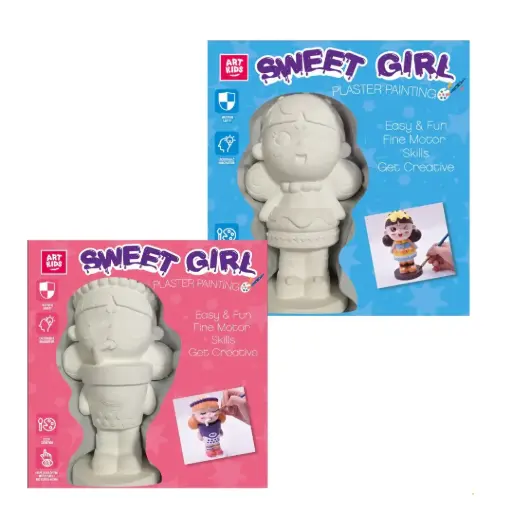 Art Kids Sweet Girl Plaster Painting Set
