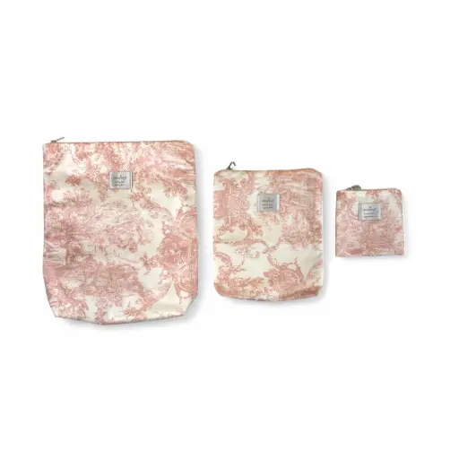 Emong Toile De Jouy Waterproof Pouch Set