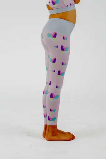 Koa Pale Pink Geometric Heart Leggings