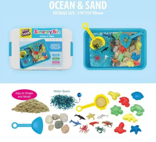 Play Sand Sensory Bin - Ocean and Sand