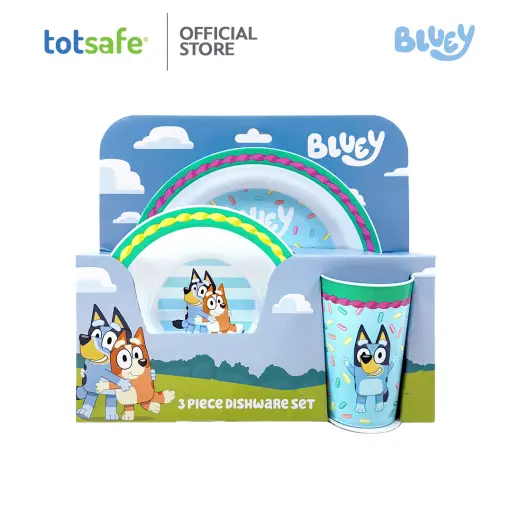 Bluey Splash and Sparkle 3-Piece Dishware Set