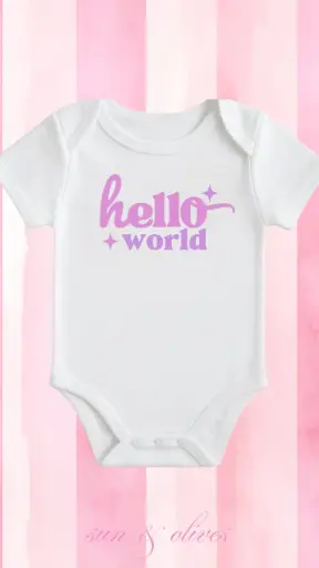 Sun & Olives Baby Onesie - Hello World