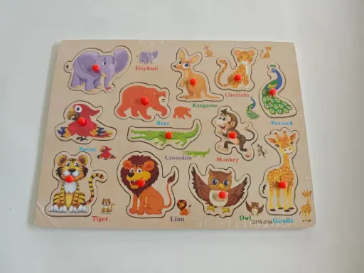 The Kiddie Concept Wooden Peg Puzzle - Animals