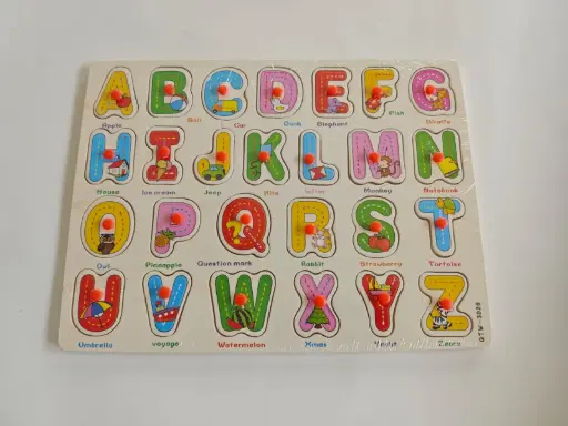 The Kiddie Concept Wooden Peg Puzzle - Letters